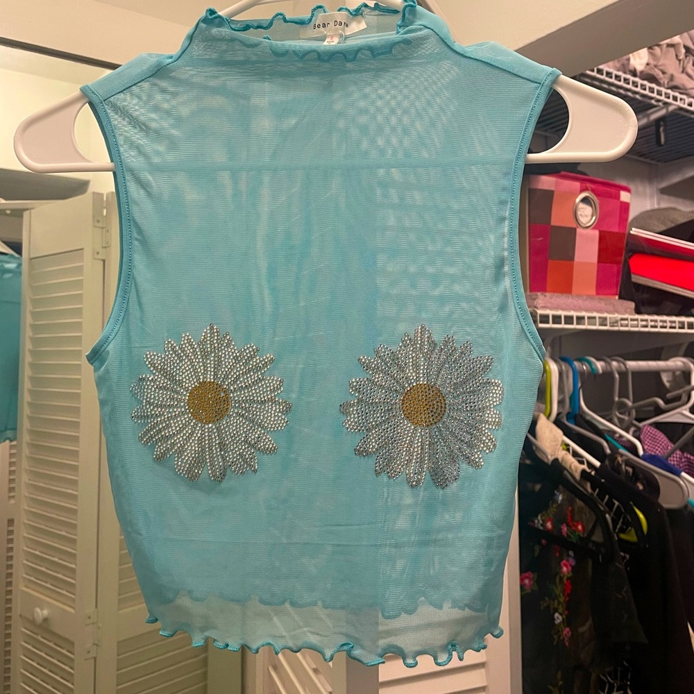 Sheer Daisy Tank Top